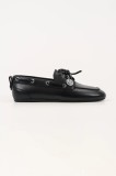 Karl Lagerfeld mocasini de piele MARLEE culoarea negru, cu toc plat, KL41325