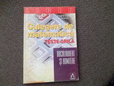 CULEGERE DE MATEMATICA TESTE-GRILA BACALAUREAT SI ADMITERE GHEORGHE CENUISA