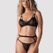 Set Euridia 3 pcs Obsessive, Negru, XS/S