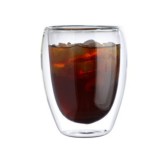 Pahar pentru cafea, cu pereti dubli, 350ml, din sticla, transparent, compact si ergonomic, termorezistent
