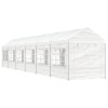 Foișor vidaXL Alb 13.38x2.28x2.69m Polietilenă, Cadru Fier, 14 Pereți Laterali, 2 Intrări Fermoar, Cort Evenimente, Protecție Soare/Ploaie