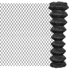 Gard plasa de sarma, gri, 15 x 1,5 m, otel