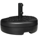 Outsunny Baza Umbrelei Semicirculare Umplută cu Nisip sau Apă, Suport Umbrelă de Soare Montat pe Perete pentru St&acirc;lpi 38-48mm, Negru | Aosom Romania