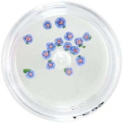 Decorațiune Nail Art - flori acrilice, albastre foto