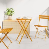 vidaXL Masă de Bistro Pliabilă Muștar &Oslash;50x71 cm Oțel vopsit electrostatic