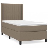 Cumpara ieftin Pat box spring cu saltea, gri taupe, 90x190 cm, textil