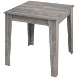 HOMCOM Masă de Sufragerie pentru 4 Persoane, Masă de Bucătărie Pătrată 80 x 80 x 75 Cm cu Piciorușe Antiderapante, Gri cu Efect de Lemn | Aosom Romani