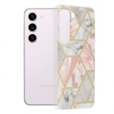 Husa pentru Samsung Galaxy S23 S911, Techsuit, Marble, Roz