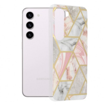 Husa pentru Samsung Galaxy S23 S911, Techsuit, Marble, Roz foto