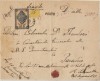 Romania 1877 Razboiul de Independenta fraht colet medicamente francat timbru fiscal catre adjunctul dr Carol Davila la cartierul Carol I in Bulgaria