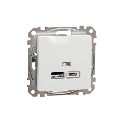 Priza USB tip A+C 2.4A Schneider Sedna alb SDD111402 foto