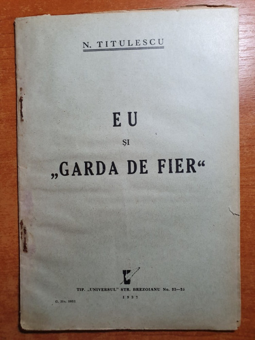 revista eu si garda de fier 1937 - de nicolae titulescu