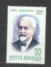 TSV$ - 1968 LP 676 CENTENARUL NASTERII LUI EMIL RACOVITA MNH/** LUX foto