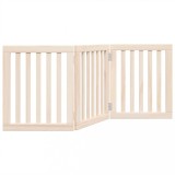 Cumpara ieftin Poarta de acces pentru caini pliabila, 3 panouri, 150 cm, lemn de plop