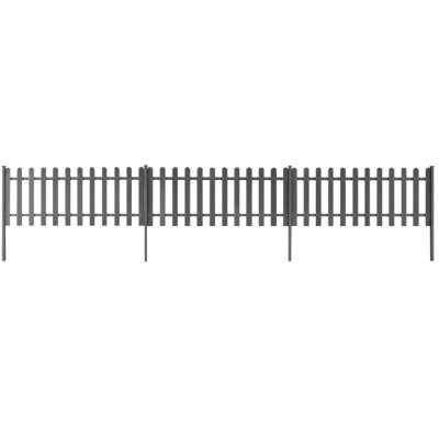 vidaXL Gard din șipci cu st&amp;acirc;lpi, 3 buc., 600x60 cm, WPC foto