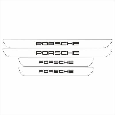 Set Protectie Praguri Sticker Porsche Alb foto