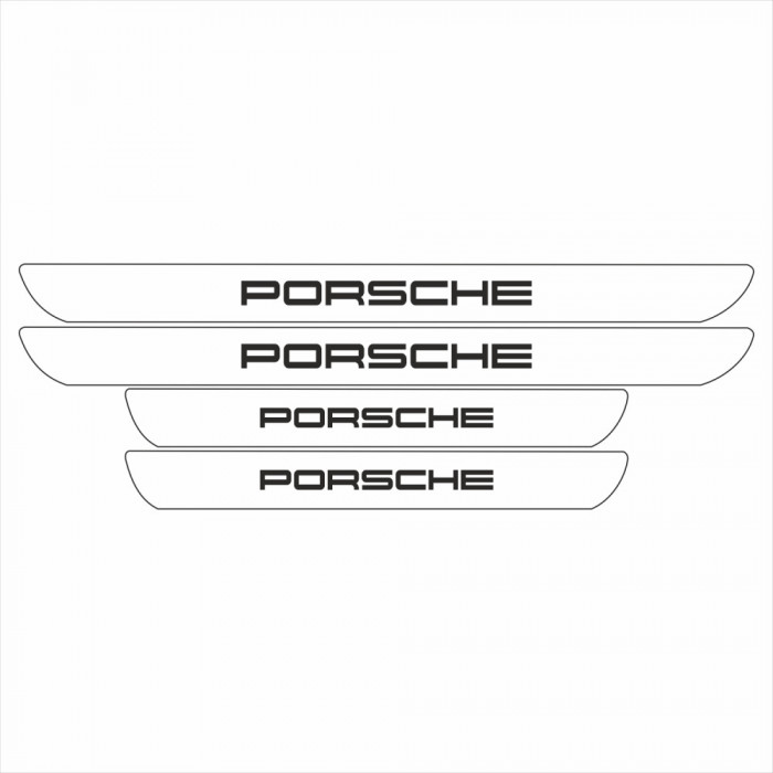 Set Protectie Praguri Sticker Porsche Alb