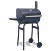 VidaXL Grătar barbecue cu cărbuni, afumătoare și raft inferior, negru
