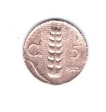 Moneda Italia 5 centesimi 1922, stare relativ buna, cu mici depuneri