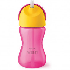 Philips Avent Cup with Straw ceasca cu pai flexibil 12+ Girl 300 ml