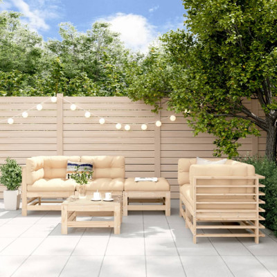 vidaXL Set mobilier relexare de grădină, 6 piese, lemn masiv de pin 3186200 foto
