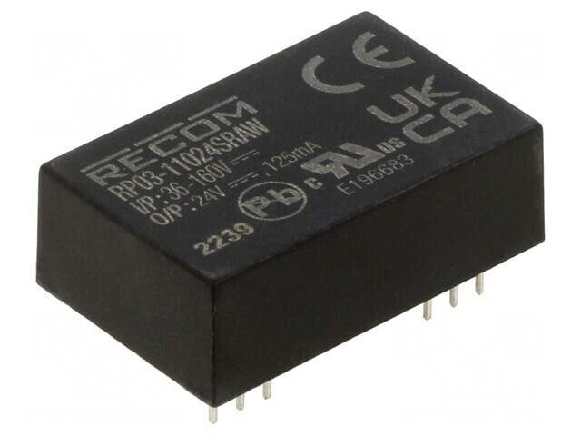 Convertor DC/DC 3W 36-160V la 24V 125mA DIP24