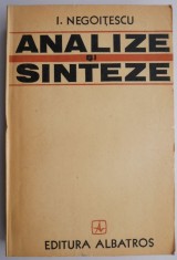 Analize si sinteze ? I. Negoitescu foto