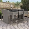 VidaXL Set mobilier bar de grădină cu perne, 7 piese, gri, poliratan 3200665