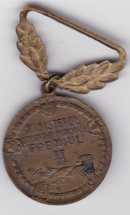Medalie Ministerul educatiei nationale Premiul II regele Carol II