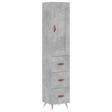 Dulap inalt, gri beton, 34,5x34x180 cm, lemn prelucrat