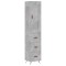 Dulap inalt, gri beton, 34,5x34x180 cm, lemn prelucrat