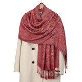 Cumpara ieftin Esarfa casmir jacquard paisley rosu