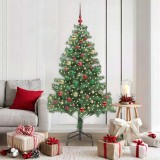 vidaXL Brad de Crăciun cu 300 LED cu suport Verde 180 cm PVC 3396388