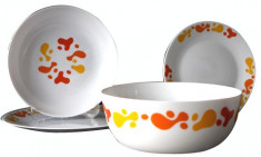 Set serviciu farfurii opal 19 piese MN0110194 BORMIOLI ROCCO seria GOCCE orange Bormioli Rocco foto