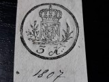 TIMBRU FISCAL VECHI 1807 - STAMPILA FISCALA - 3 KREUZER, Nestampilat