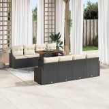 Cumpara ieftin Set de canapele pentru grădină 9 pcs Negru Rattan poli