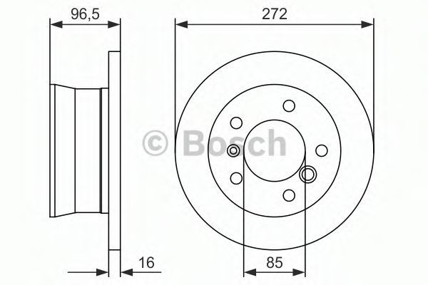 Disc frana VW LT II platou / sasiu (2DC, 2DF, 2DG, 2DL, 2DM) (1996 - 2006) BOSCH 0 986 478 433