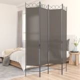 VidaXL Paravan de cameră cu 4 panouri, antracit, 160x200 cm, textil