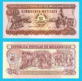 Mozambic (p#129) 50 Meticais 1986 UNC 'Activități militare' serie: AK 133101x; (ROG CITITI DETALIILE!)