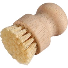 Perie de Curatat Vase si Alimente, Cyrax, din Lemn de Fag, 8 x 5 cm, Perie din Sisal, Bej foto