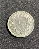 Moneda 20 rappen 1977 Elvetia, Europa