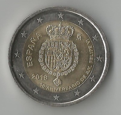 Spania, 2 euro comemorativ, 2018, UNC foto