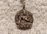 SHIVA cel PUR vechi MEDALION argint SIMBOLUL mitologiei HINDUSE unic + Lant ARG