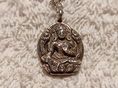 SHIVA cel PUR vechi MEDALION argint SIMBOLUL mitologiei HINDUSE unic + Lant ARG foto