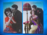 HOPCT 1668 CUPLU-ROMANTICA-FRANTA--LOT 2 CARTI POSTALE VECHI-CIRCULATE