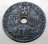 7.757 BELGIA WWII 10 CENTIMES 1944