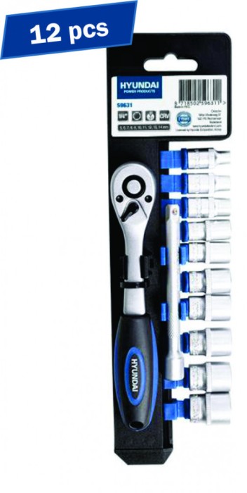 Set 12 chei clichet tubulare 1 4 HYUNDAI HY-59631