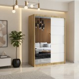 Dresing Delia 150 Sonoma cu Oglinda si Usi Albe &Icirc;n stoc