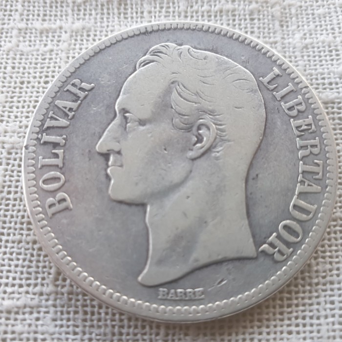 Venezuela 5 Bolivares 1926 argint