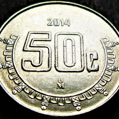 Moneda exotica 50 CENTAVOS - MEXIC, anul 2014 * cod 4948 = A.UNC